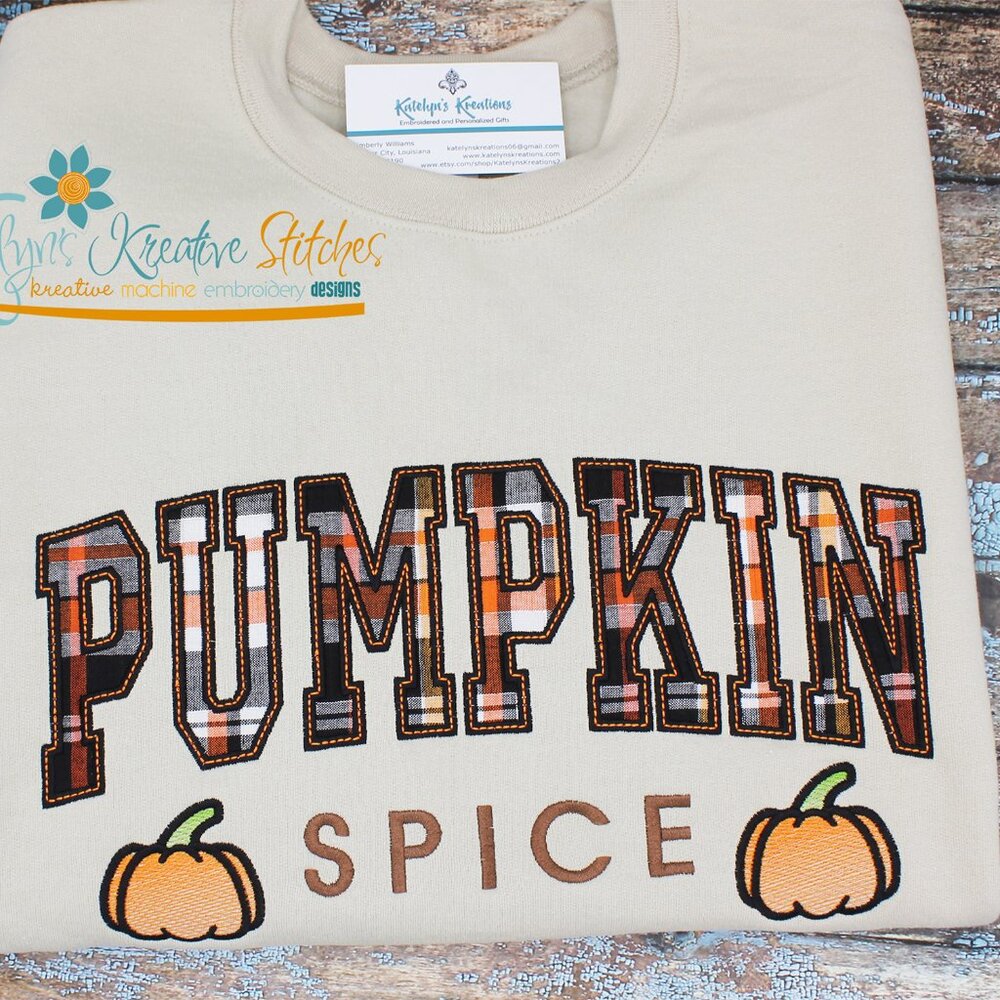 NEW Pumpkin Spice Applique Sweatshirt XLarge